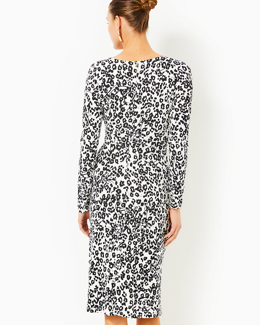 Odella V Neck Midi Dress - Coconut Lets Pawty - 2