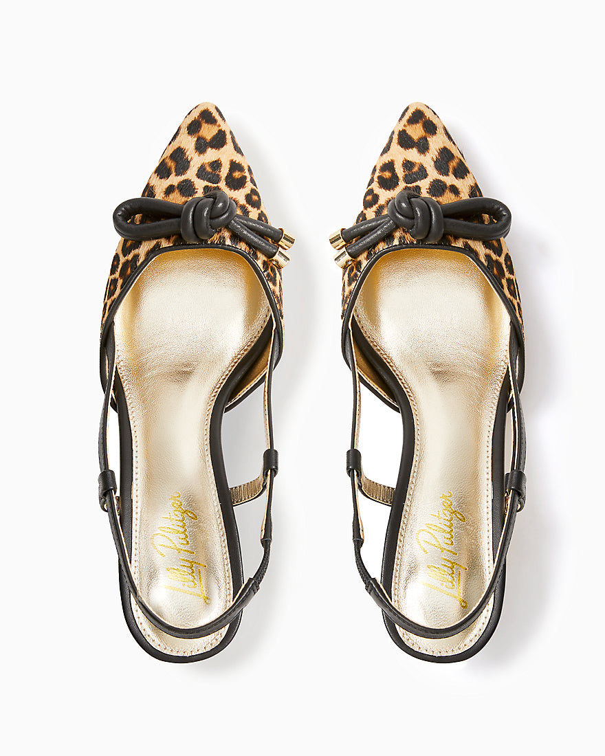 Palma Slingback Kitten Heel - Multi Leopard Haircalf - 1