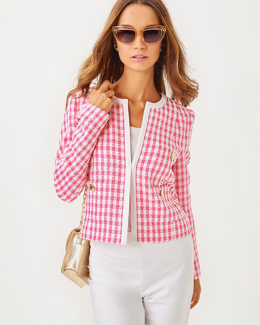 Rohana Boucle Jacket - Rousseau Pink Charming Check