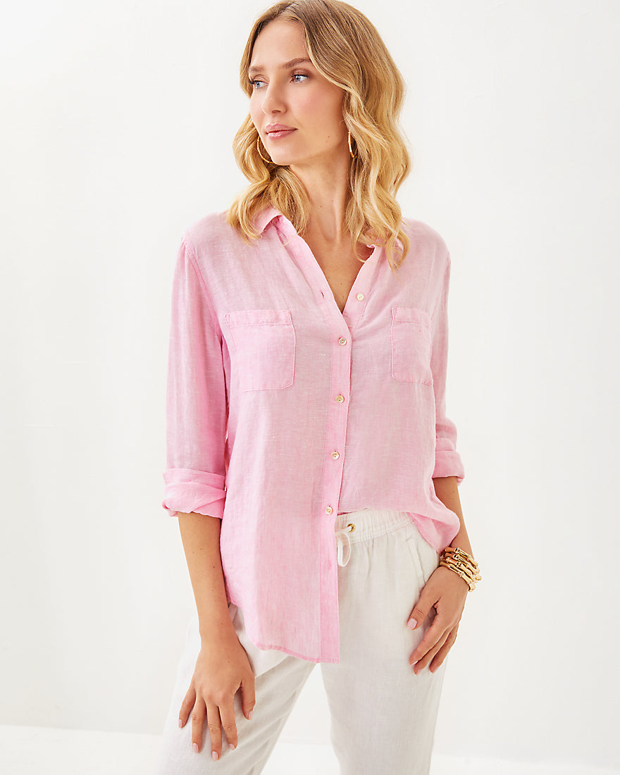 Sea View Button Down Top