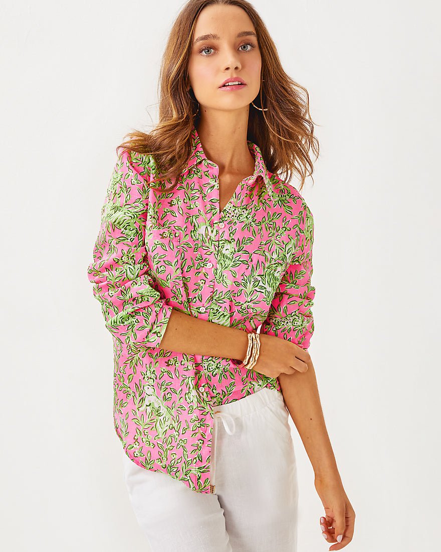 Sea View Button Down Top