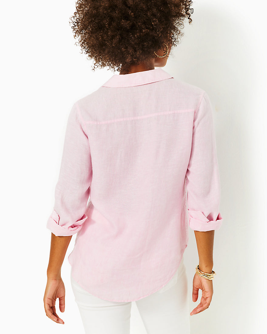 Sea View Button Down Top - Urchin Pink - 10