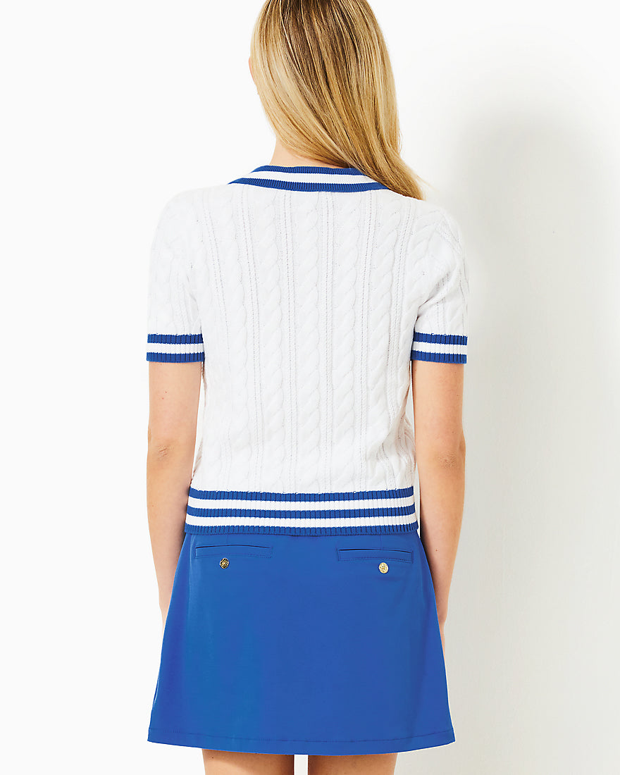 Suzette Sweater - Resort White X Martinique Blue Tipping - 2