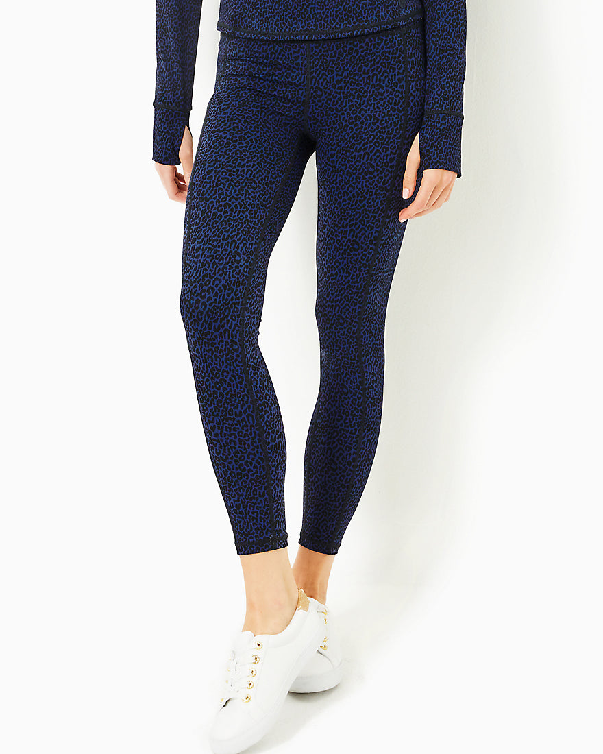 Weekender High Rise Legging - Low Tide Navy Twisted Up Active Jacquard - 2