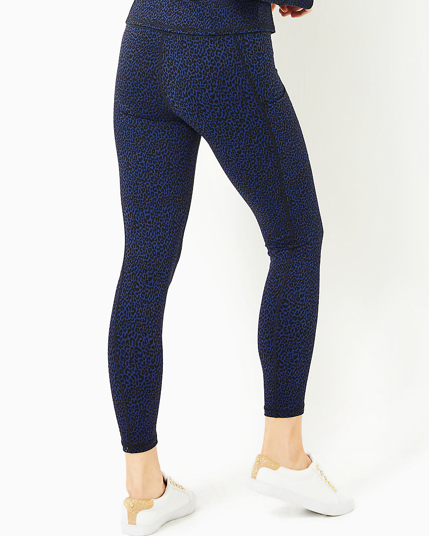 Weekender High Rise Legging - Low Tide Navy Twisted Up Active Jacquard - 3