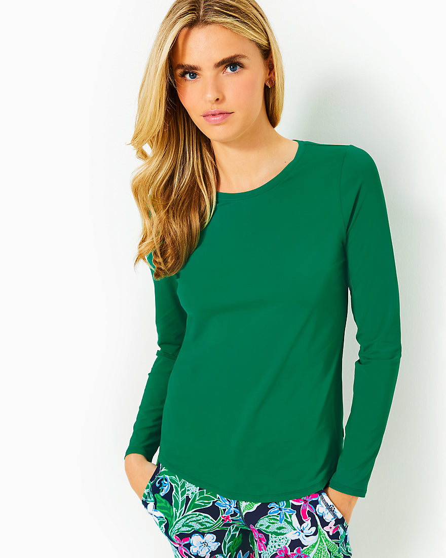 Westley Long Sleeve Active Tee Upf 50 Plus - Fiddle Leaf Green - 1