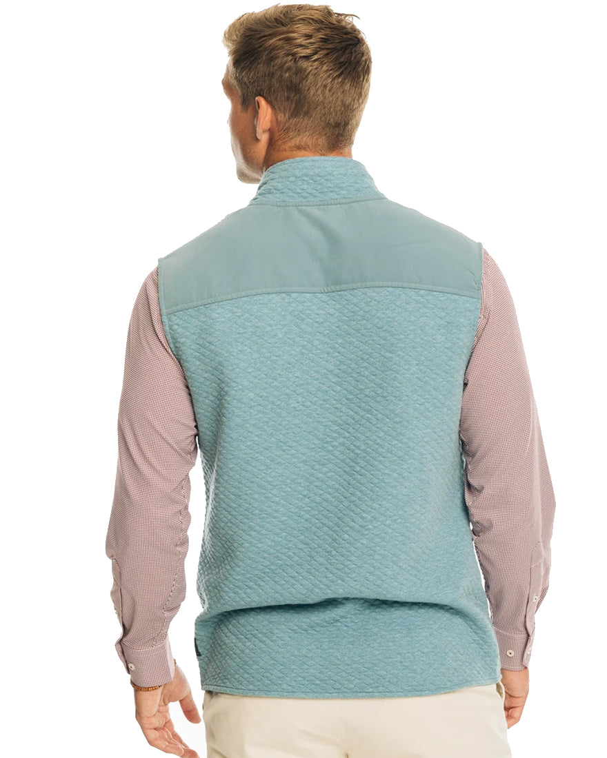 Mens Sundown Quilted Vest - Heather Blue Crab - 5