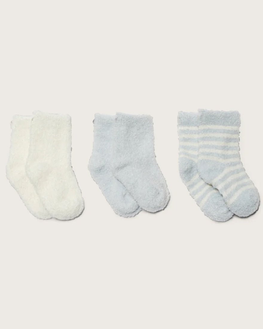 Cozy Chic Infant Socks 3 Pack - Blue Pearl