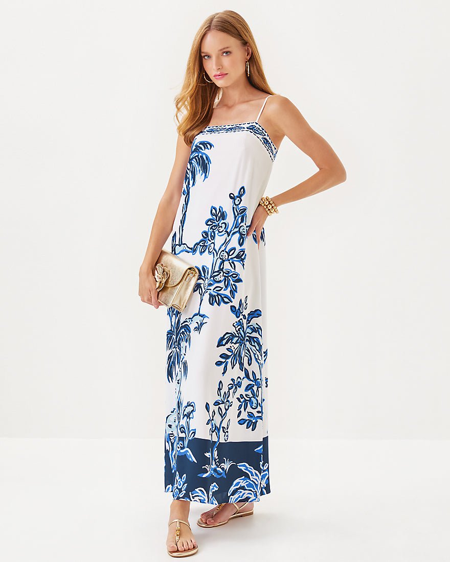 Jesslyn Silk Maxi Slip Dress - Resort White Oversized Tall Tales