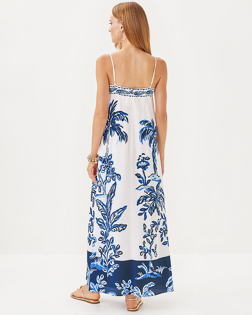 Jesslyn Silk Maxi Slip Dress - Resort White Oversized Tall Tales