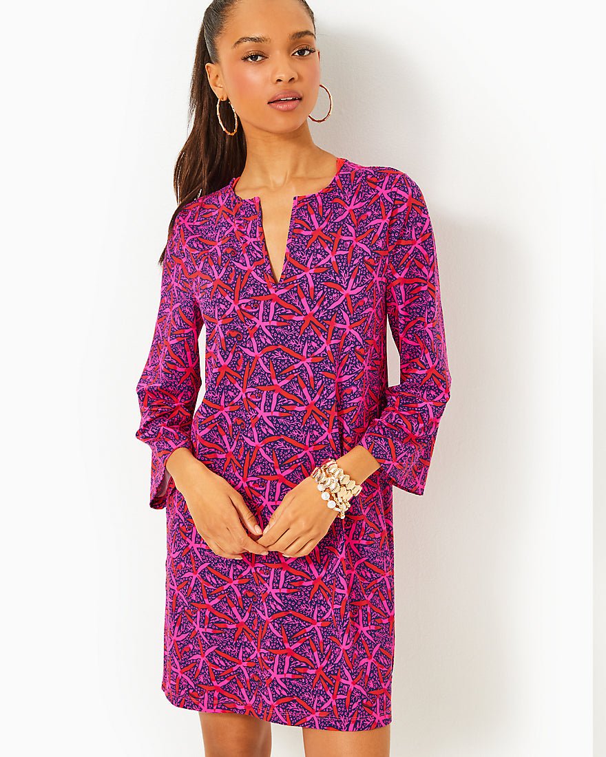 Johana Long Sleeve Coverup - Passion Fruit Pink Star Searching - 1