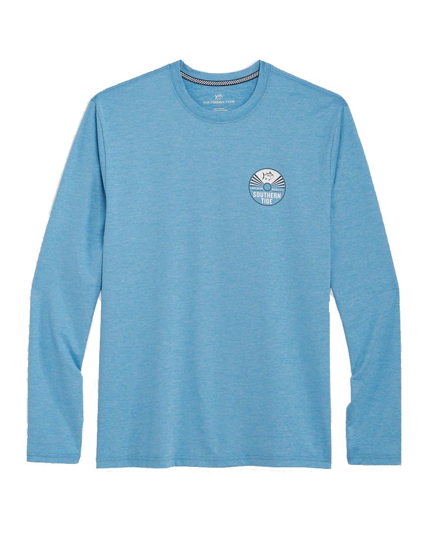 Mens Longsleeve Monofilament Heather Performance Tee - Heather Niagara - 2