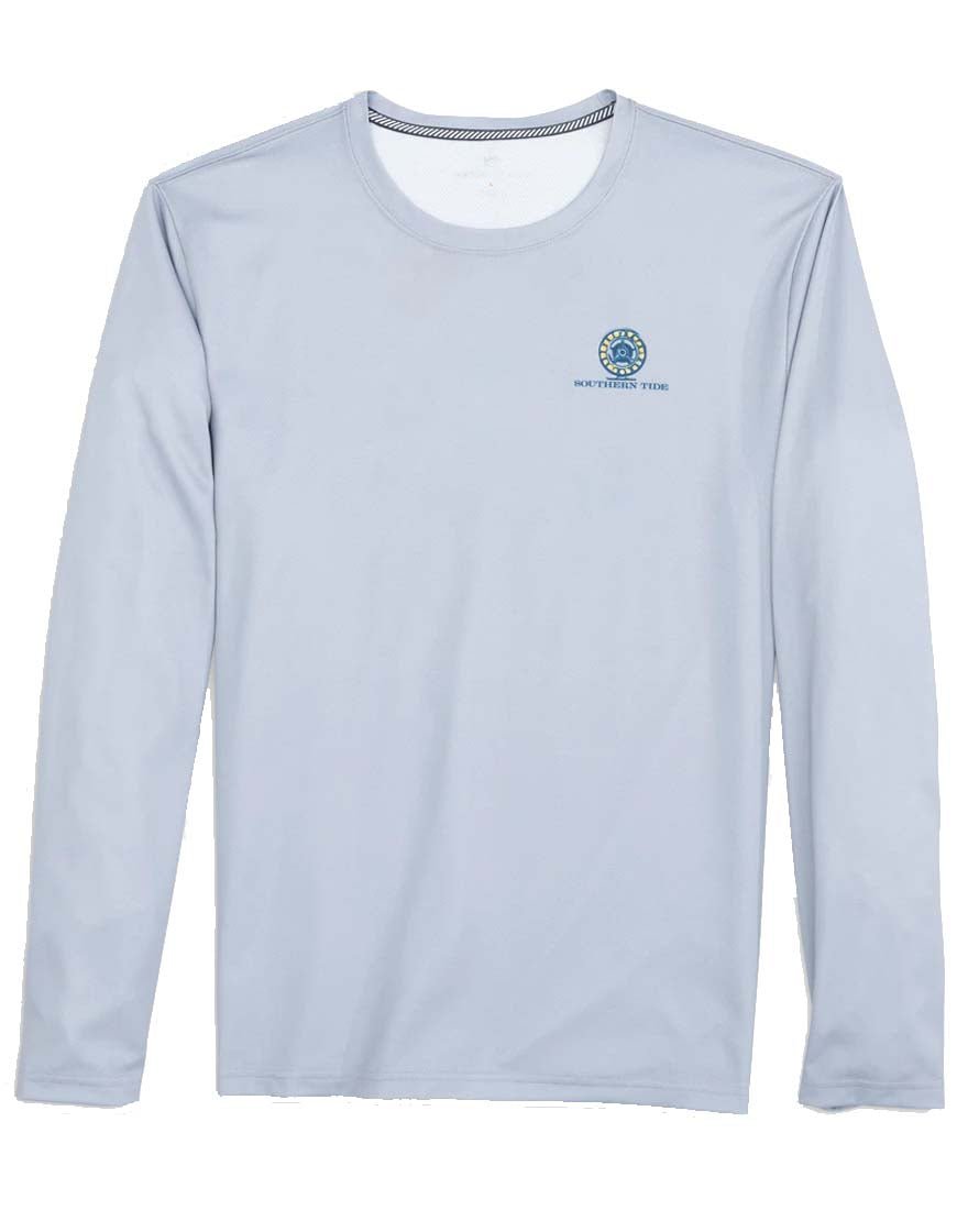 Mens Longsleeve The Reel Deel Performance Tee - Seagull Grey - 2