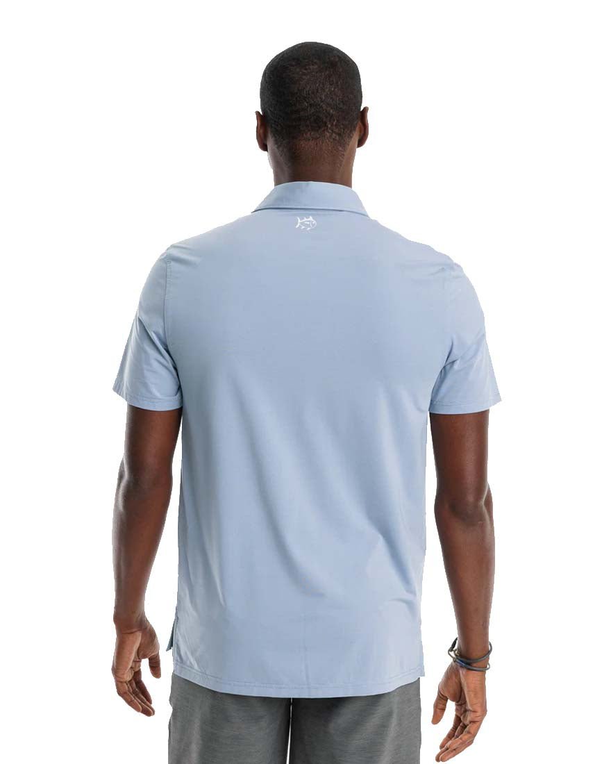 Mens Shortsleeve Brreeze Sawgrass Stripe Performance Polo - Blue Ridge - 2