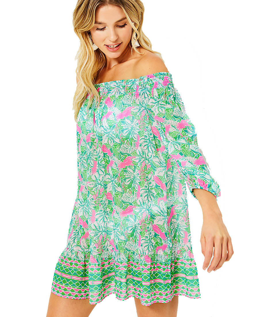 Maribeth Off The Shoulder Coverup – Splash of Pink - Your Lilly ...